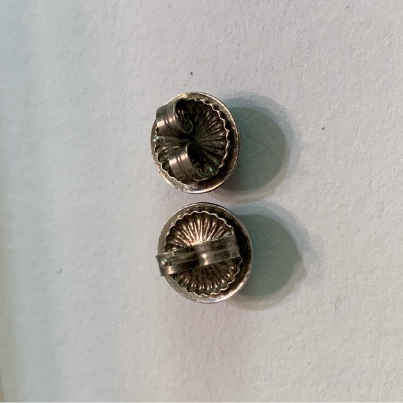 Sterling Silver Turquoise Stud Earrings - Picture 4 of 4